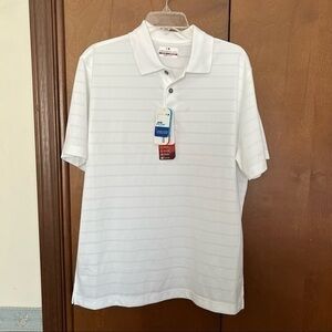 Grand Slam AirFlow White Sport Shirt  white on white stripe. Sz Med NWT❤️